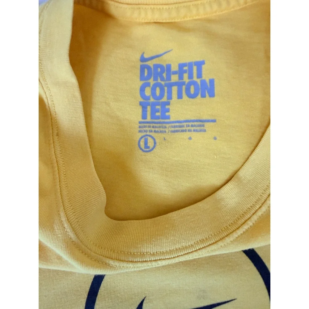 Nike Livestrong Dri-FIT Cotton Tee Yellow Graphic T-Shirt Woman's Large